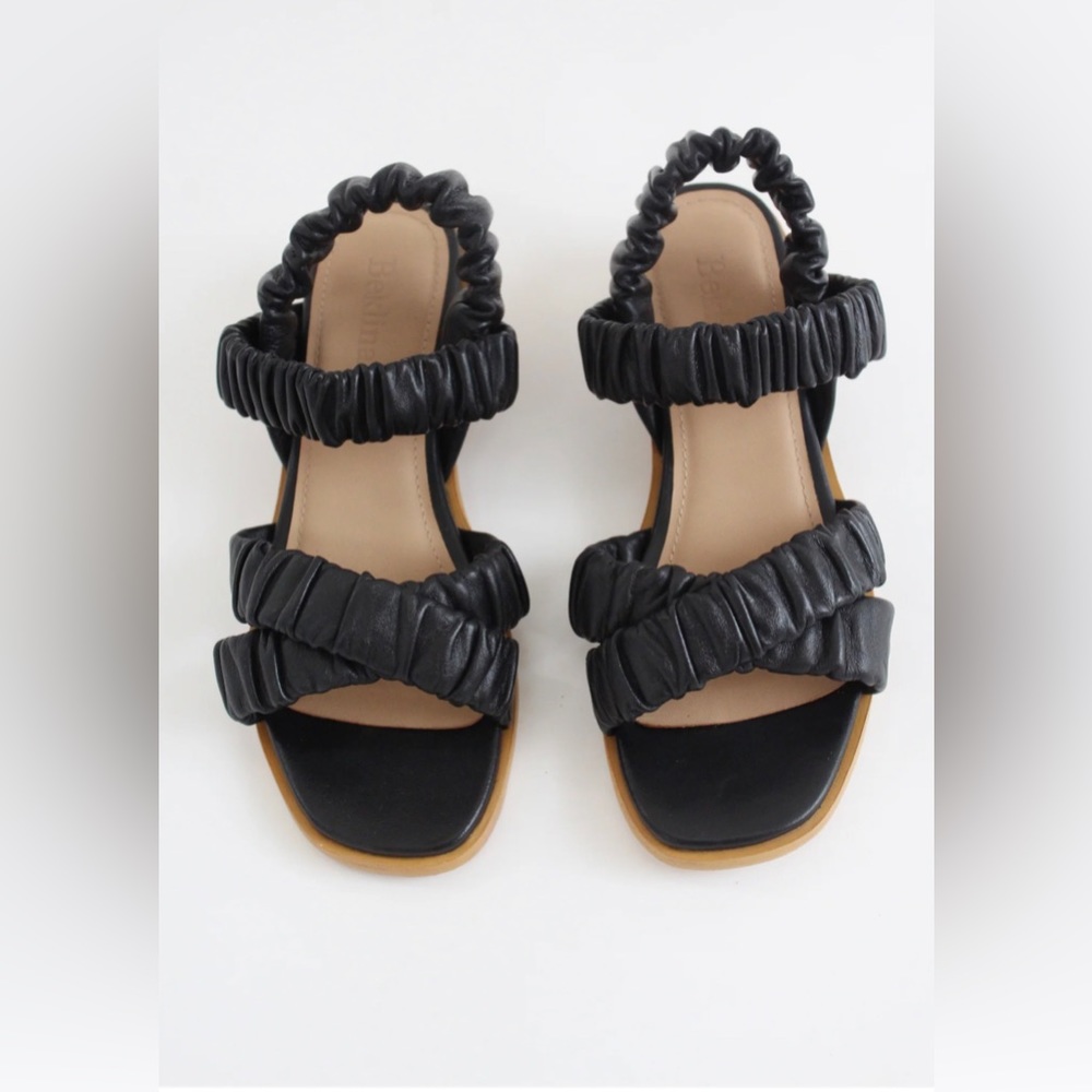 Beklina Black Gathered Sandal, size 9